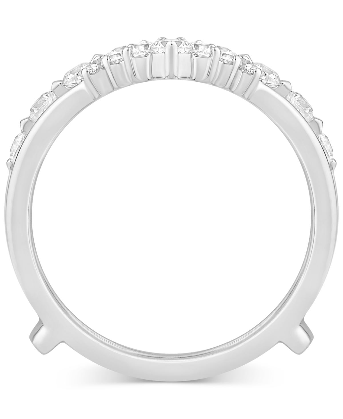 Macy's Diamond Chevron Ring Guard Enhancer (5/8 Ct. T.w.) In 14k White Gold In White Gold
