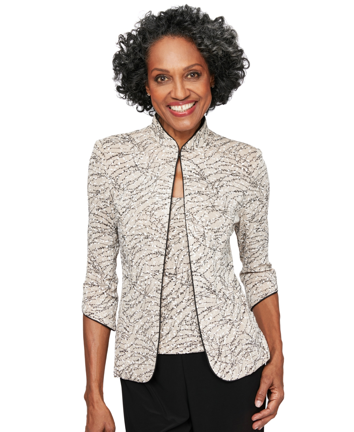 Alex Evenings Printed Jacket and Top Set, Regular & Petite Sizes
