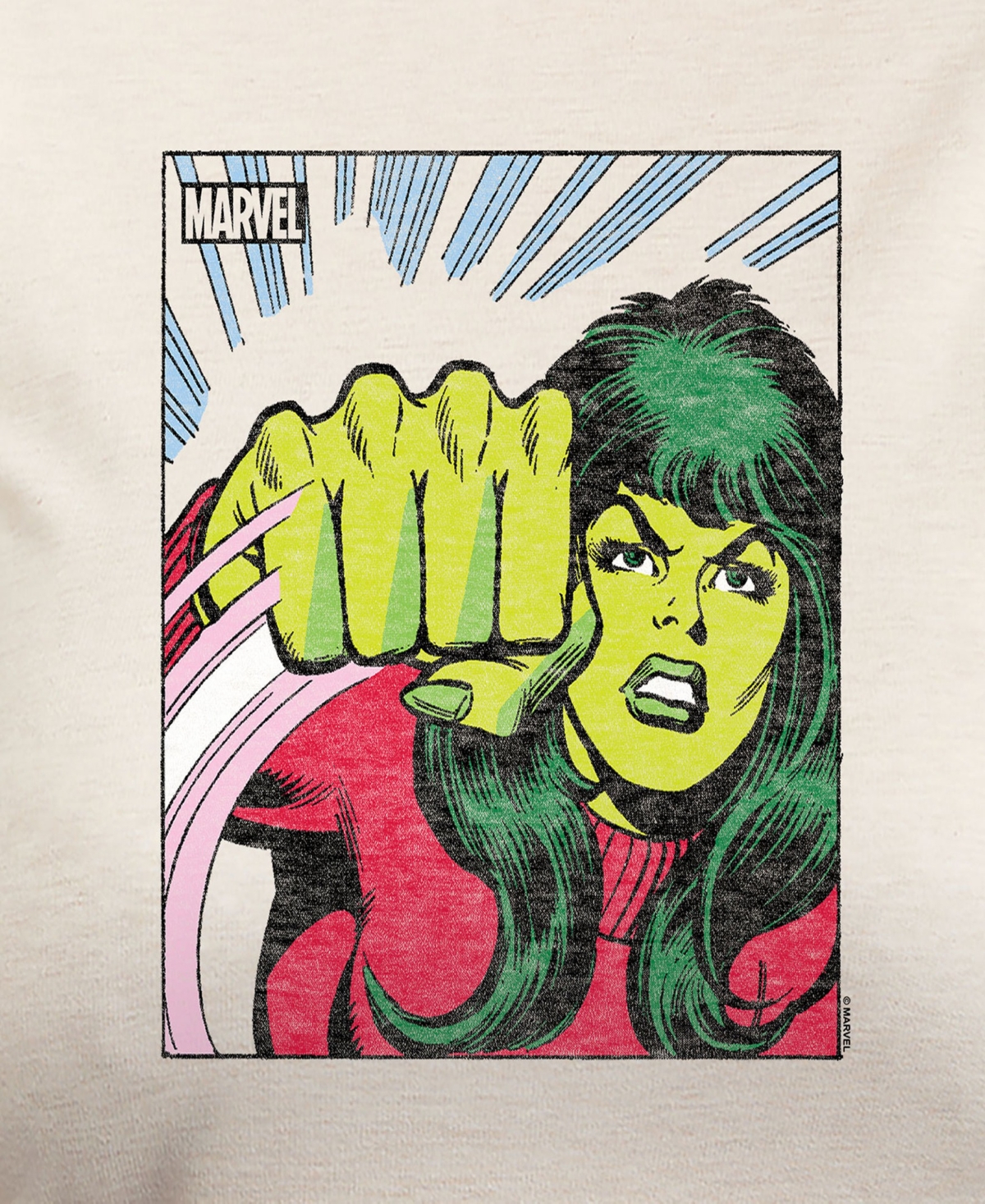 Hybrid Apparel Plus Size She Hulk Graphic Pullover T-shirt In Beige,khaki