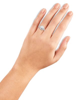 Cubic Zirconia Oval Cluster Ring in Sterling Silver, Created for Macy's