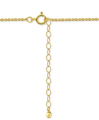 Cubic Zirconia Heart Pendant Necklace in 18k Gold Over Sterling Silver, 16" + 2" extender, Exclusively at Macy's