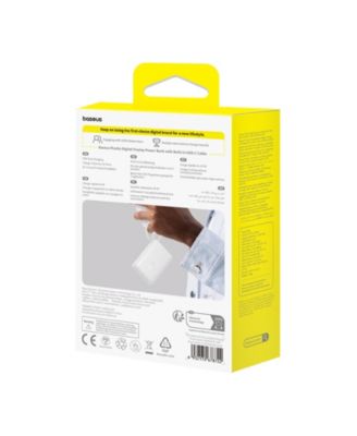 Power Bank, Picogo 10000mAh 45W 3-Output Portable Charger with Built-in USB-C Cable, White