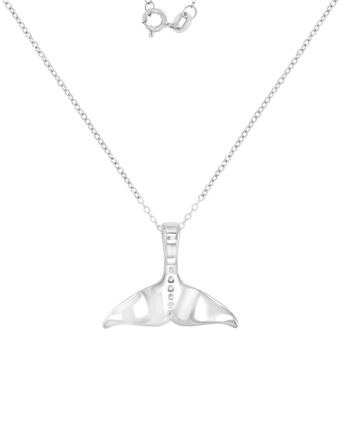 Macy's Whale Tail Pendant Necklace In Sterling Silver, 18" In Silver