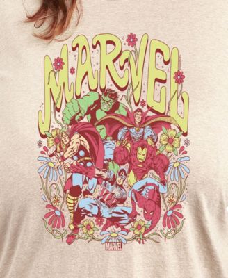Plus Size Marvel The Avengers Graphic Crew Neck Tee