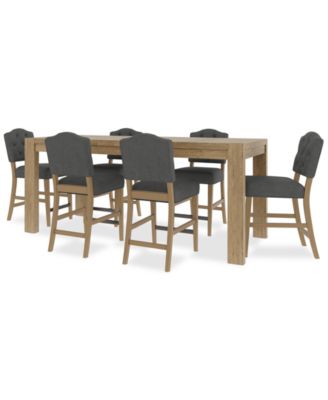 7pc Counter Height Dining Set (Davie Rectangular Table & 6 Jesilyn Stools)