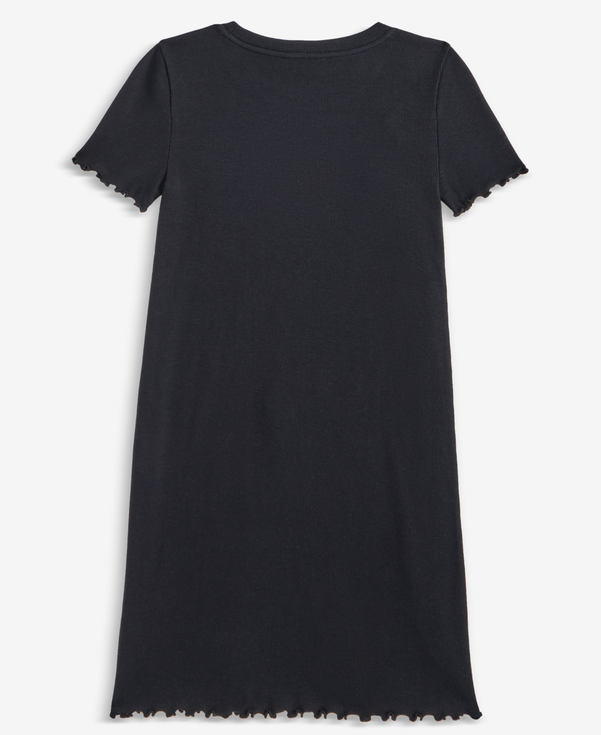 Epic Threads Little & Big Girls Ribbed Lettuce-hem Dress, Exclusively At Macy's In Deep Black