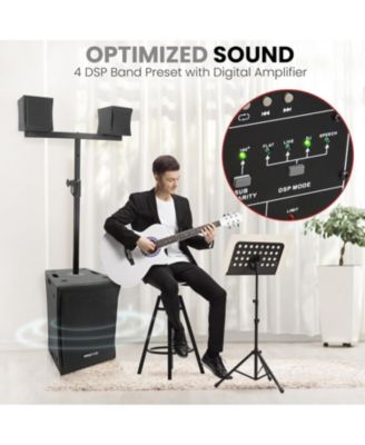 Wooden Column Speaker System with 10" Subwoofer & Bluetooth, 1880W