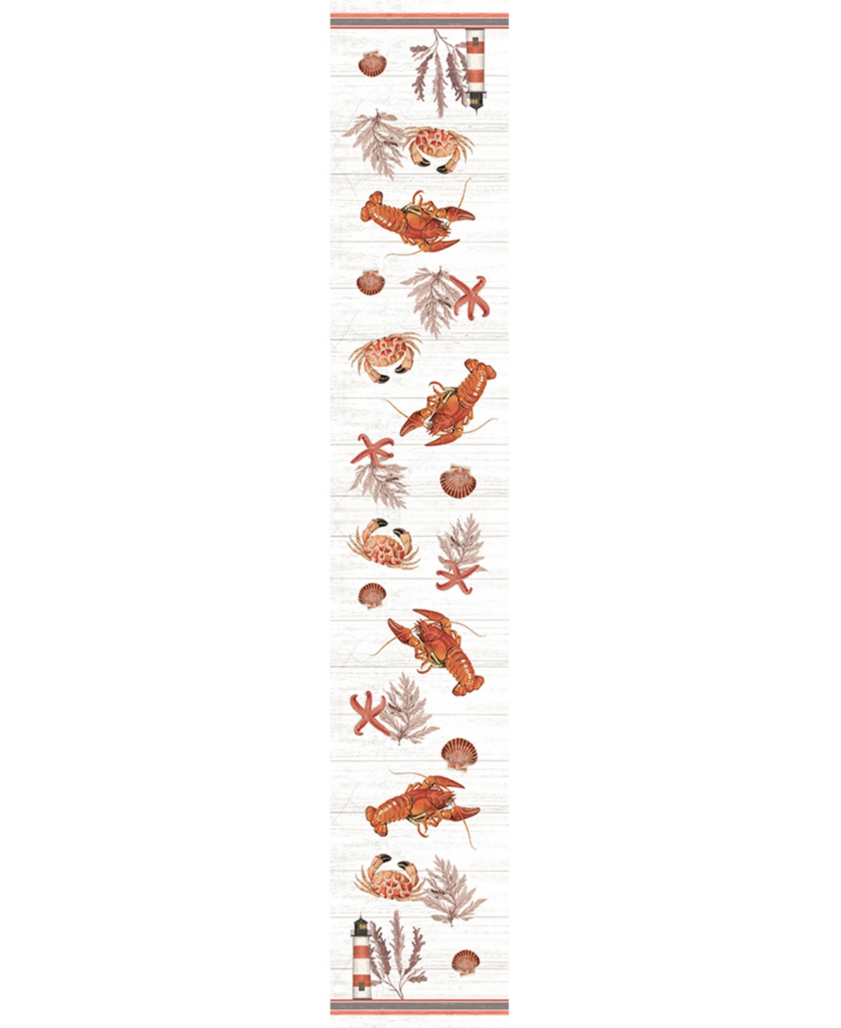 Laural Home Seafood Shack Table Runner, 13" X 90" In Red