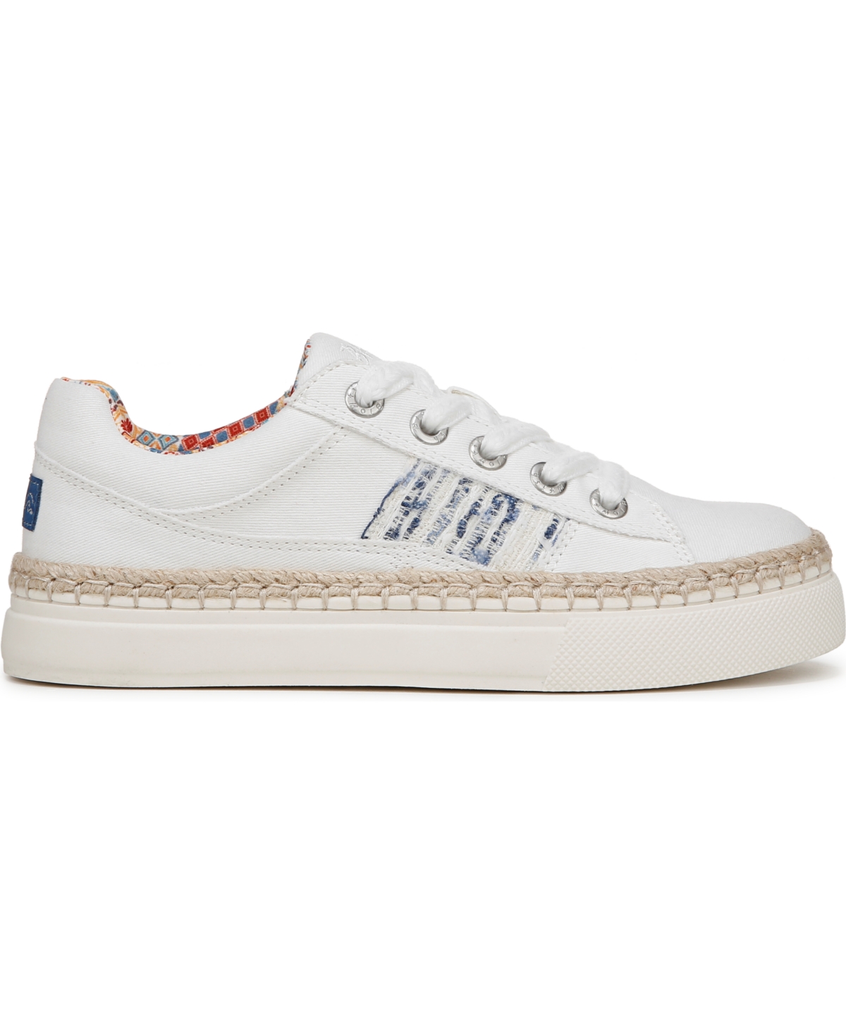 Shop Blowfish Malibu Women's Northshore Lace Up Sneakers In White Multi Twill Fabric