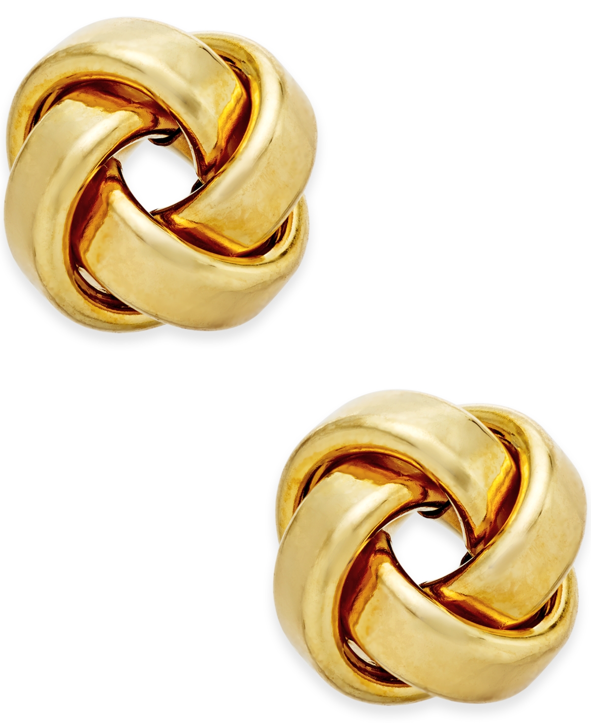 Love Knot Stud Earrings in 14k Gold or White Gold - Yellow Gold