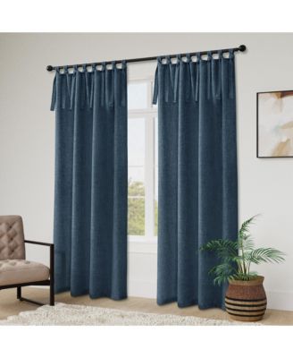 Garrett Textured Tie Knots Curtains Pair, 52"X96"