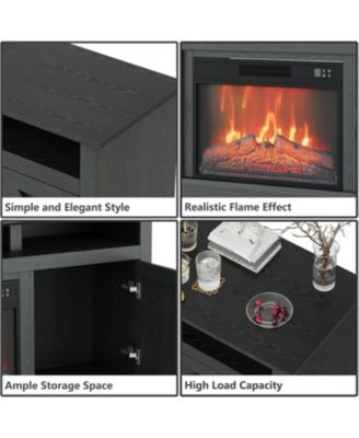 67'' TV Stand + 23'' Wick TV Stand Electric Fireplace Electric Fireplace with Remote Control 1400W Powerful Heater