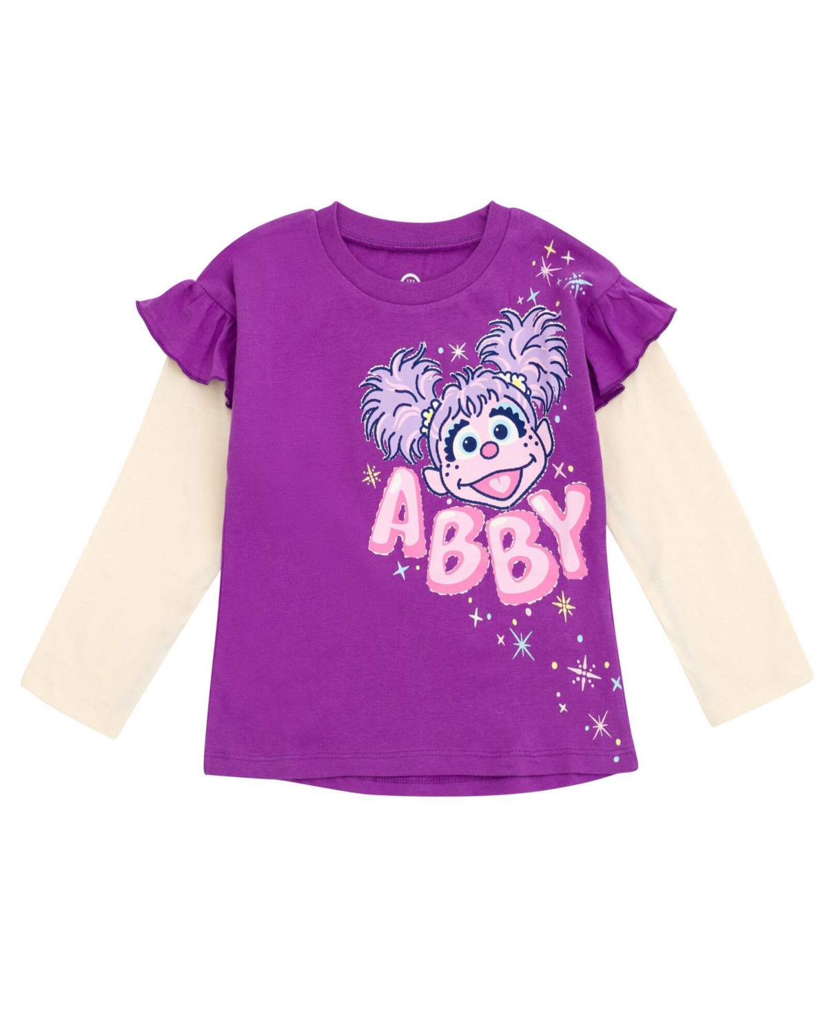 Sesame Street Baby Girls 2 Pack Peplum Long Sleeve T-Shirts to (12 Months - 6-6X