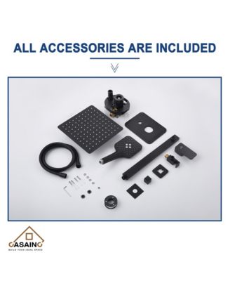 10 Inch Wall Mounted Square Shower System Set with Handheld Spray