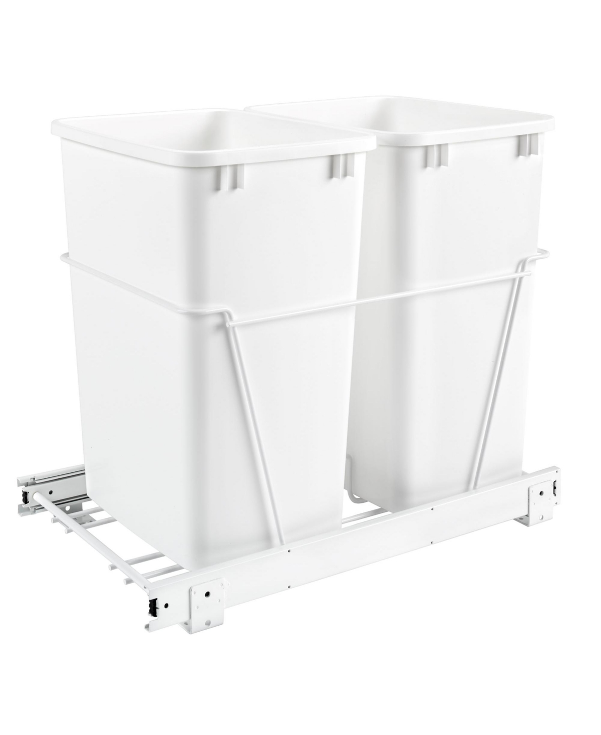 Double Pullout 35 qt. Trash Can for Kitchen,Rv-18PB-1 - White