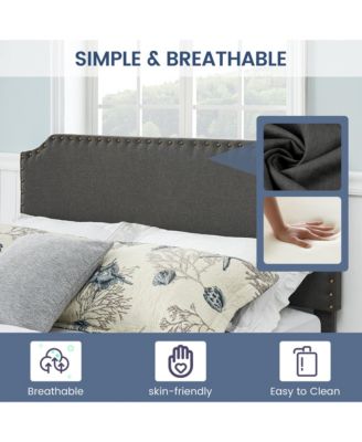 Full Size Bed Frame with Headboard, Metal Platform Bed Frame