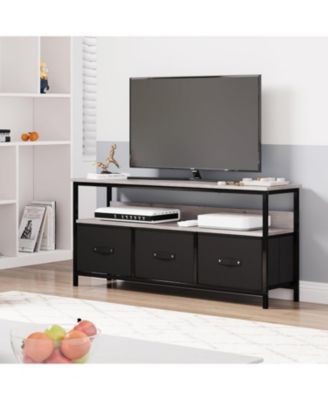 TrailBlaze Dresser TV Stand for Bedroom, 47.2" TV Console with 3 Drawers Entertainment Center with Open Shelf Modern Television Table Center Media Console for 55 Inch TV