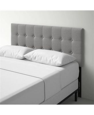 Queen Modern Classic Style Button-Tufted Headboard in Grey Upholstered Fabric