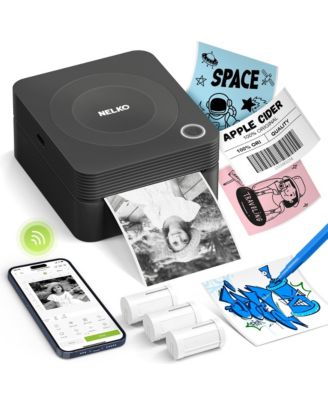 Nelko PM230 Mini Bluetooth Sticker Printer – Portable Thermal Printer with 3 Paper Rolls, Templates for Phone/Tablet – Easy Labeling Anywhere