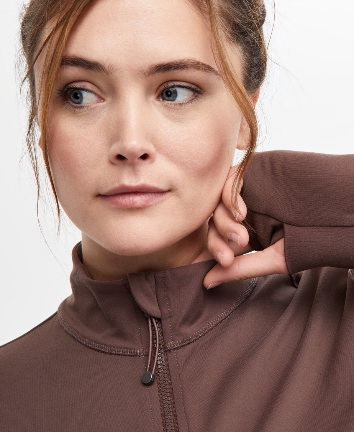 Id Ideology Plus Size Soft Flex Solid Full-zip Jacket, Created For Macy's In Brownie
