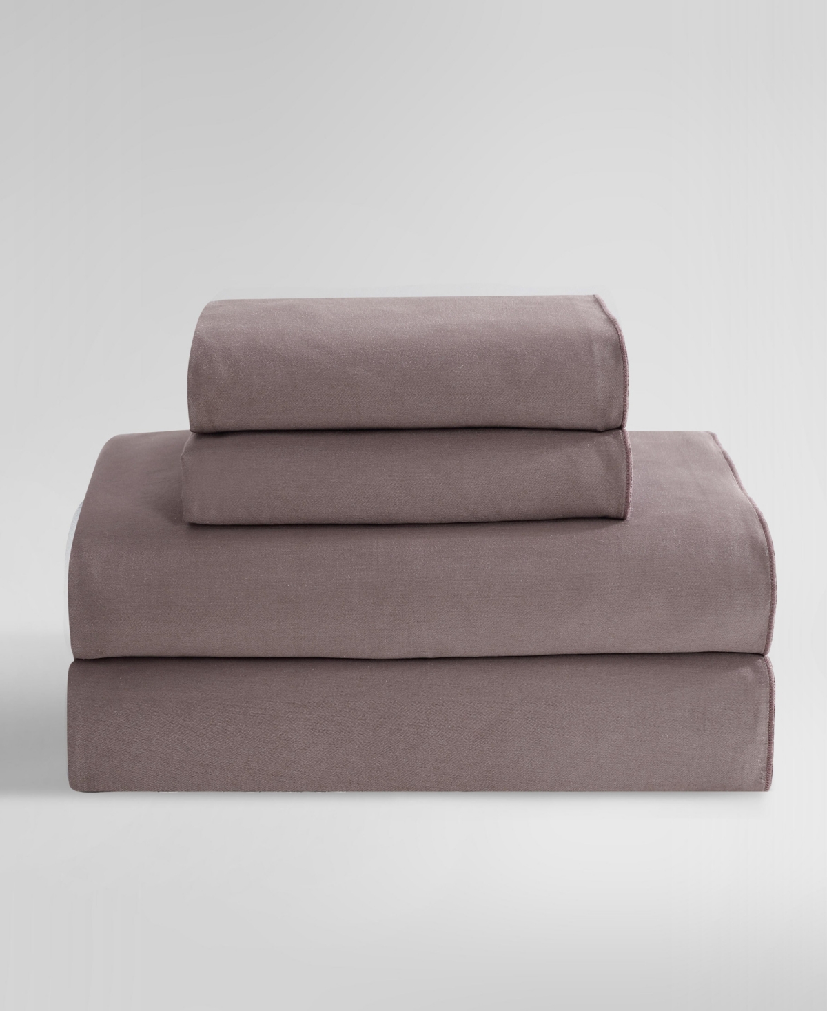 Calvin Klein Pearl Edge 300 Thread Count Cotton Sateen 4-pc. Sheet Set, Queen In Plum