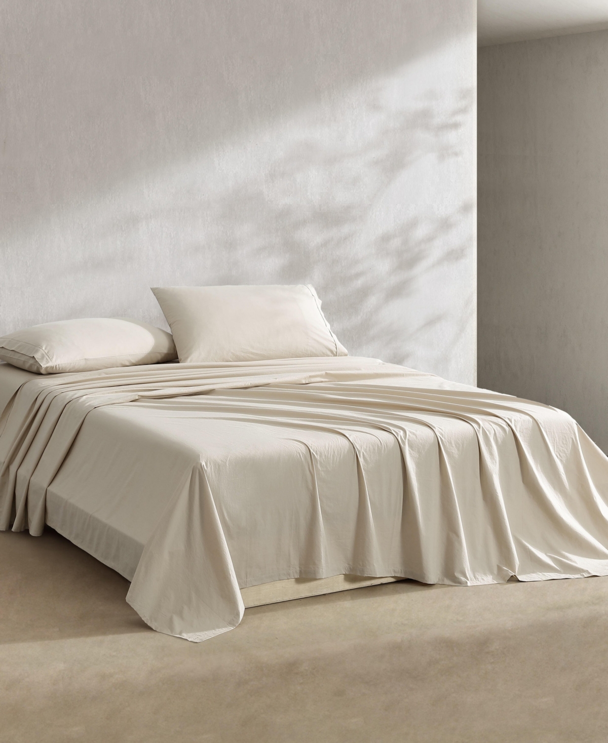 Calvin Klein Closeout!  Washed Cotton Percale 4-pc. Sheet Set, Queen