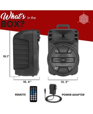 12" Portable Bluetooth PA Speaker System - Karaoke Speaker with DJ LED Lights, USB/FM/BT/Aux, Remote Control