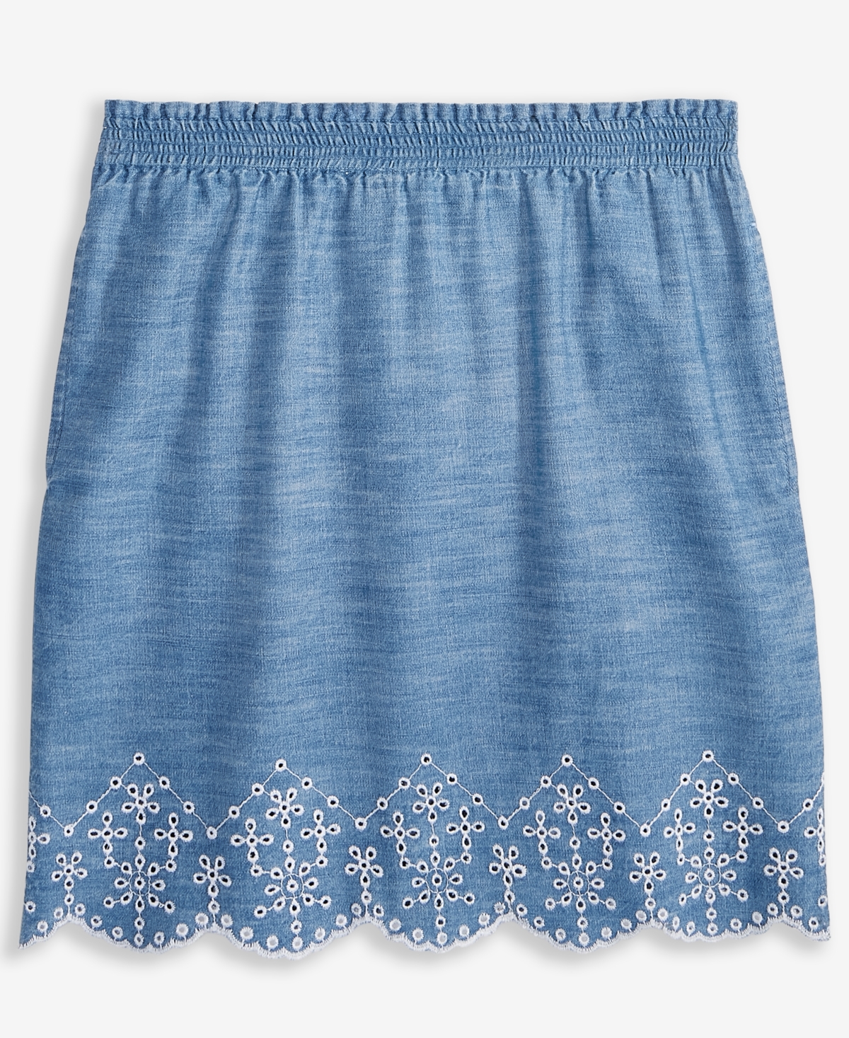 Shop Epic Threads Kid Girl Eyelet-trim Chambray Skirt, Exclusively At Macy's In Lt Medium
