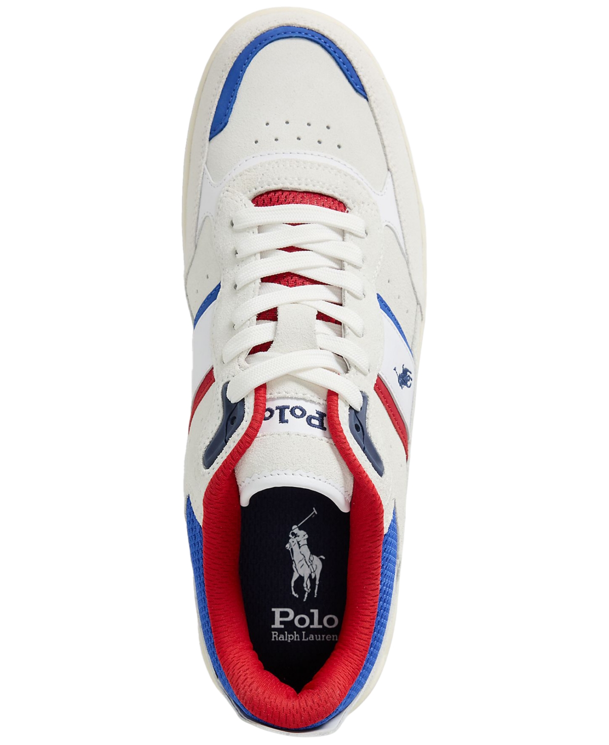 Polo Ralph Lauren Men's Masters Sport Suede Sneaker In Bianco,royal,red