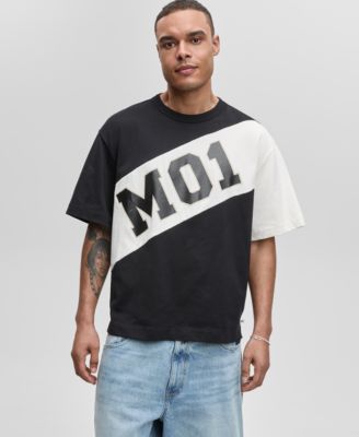 Mode of One - Men's Relaxed Fit Short Sleeve Color Block Logo T-Shirt