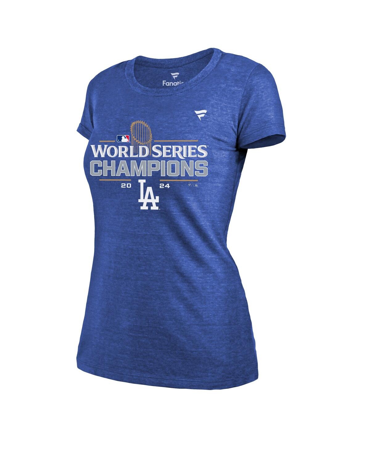 Fanatics Women's Royal Los Angeles Dodgers 2024 World Series Champions Locker Room Tri-blend T-shirt In Royal