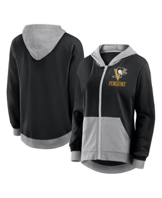 Logo Athletic - Women's Black Pittsburgh Penguins Hit It French Terry Full-zip Hoodie