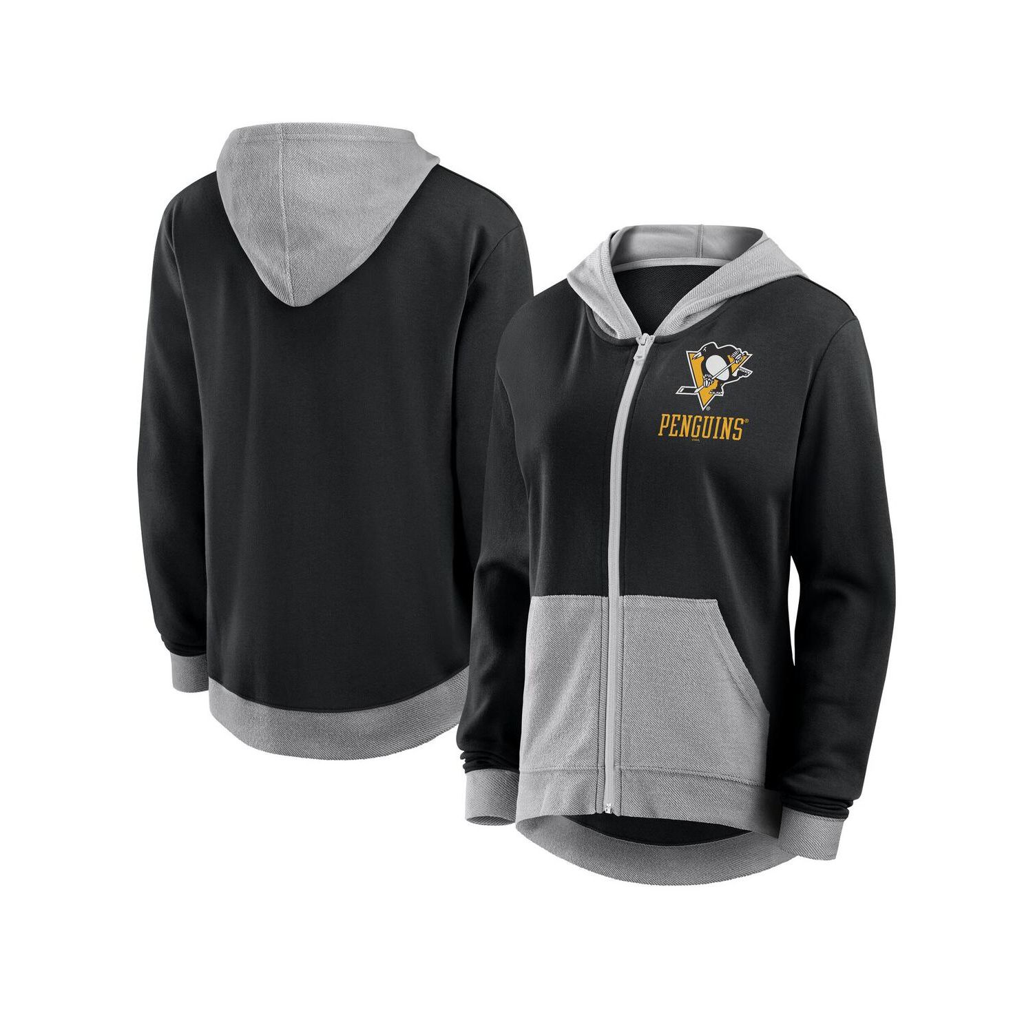 Women's Black Pittsburgh Penguins Hit It French Terry Full-Zip Hoodie