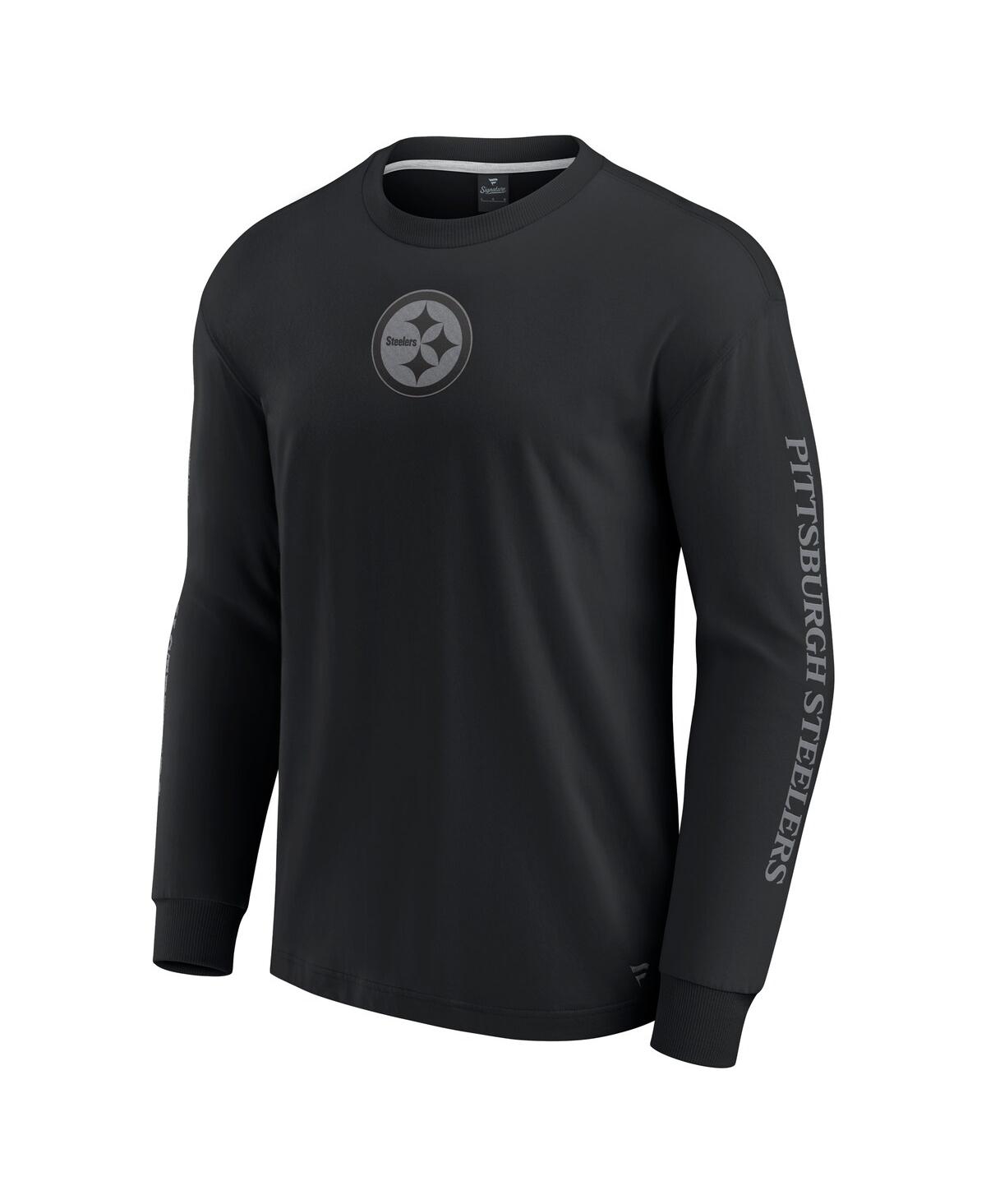Fanatics Men's And Women's Black Pittsburgh Steelers Elements Strive Long Sleeve T-shirt In Black