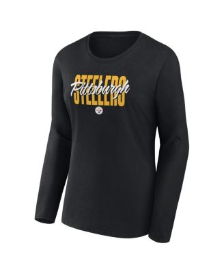 Women's Black Pittsburgh Steelers Grip Long Sleeve T-Shirt