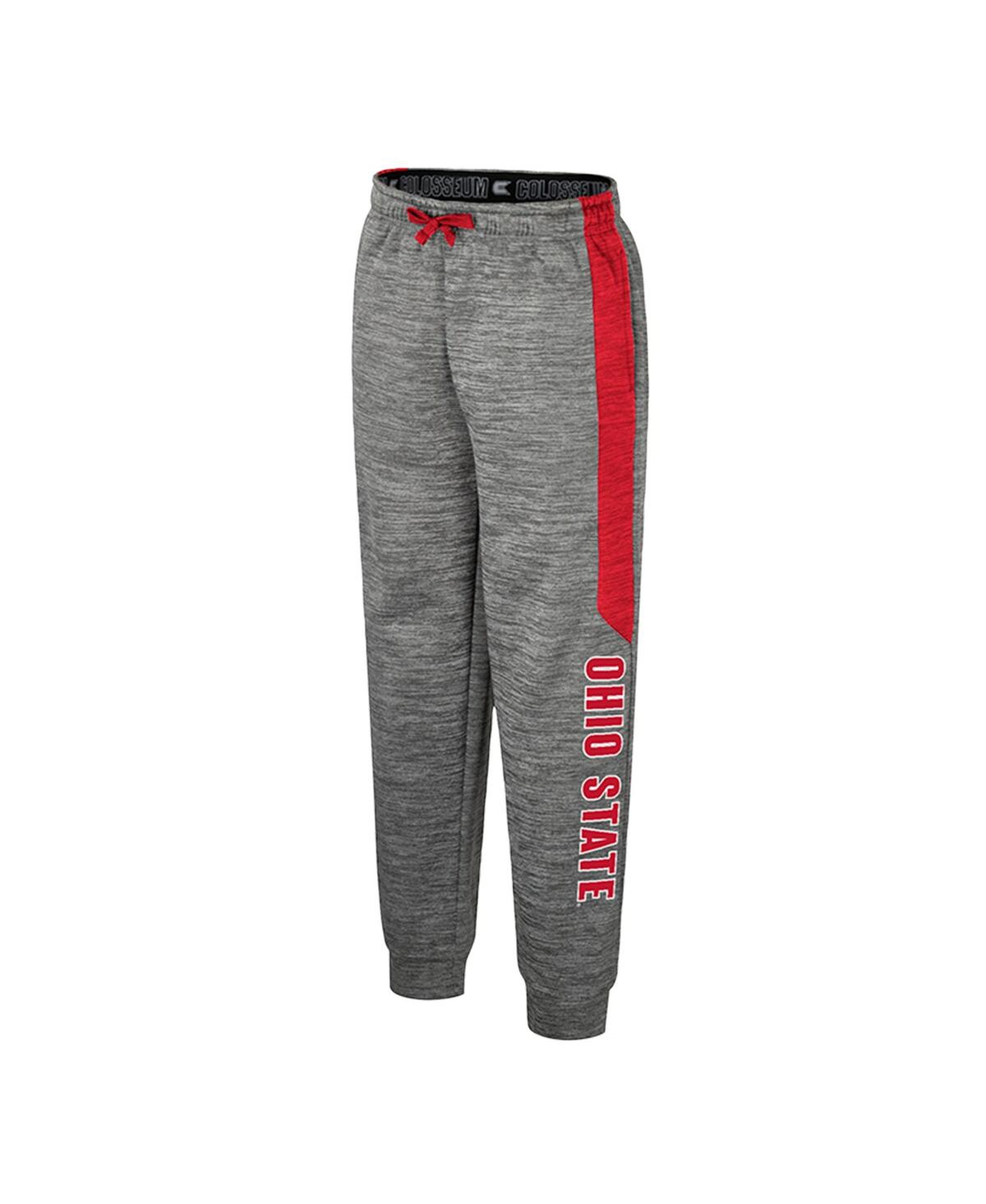 Colosseum Big Boys And Girls Heather Gray Ohio State Buckeyes Fleece Pants In Heather Gray