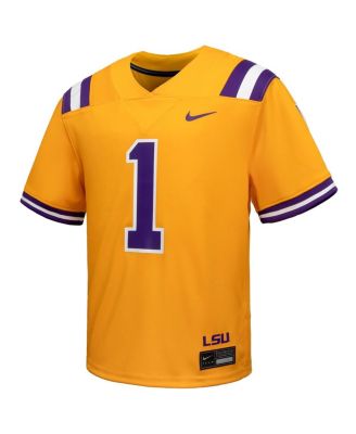 Big Boys and Girls 1 Gold LSU Tigers Alternate Game Jersey