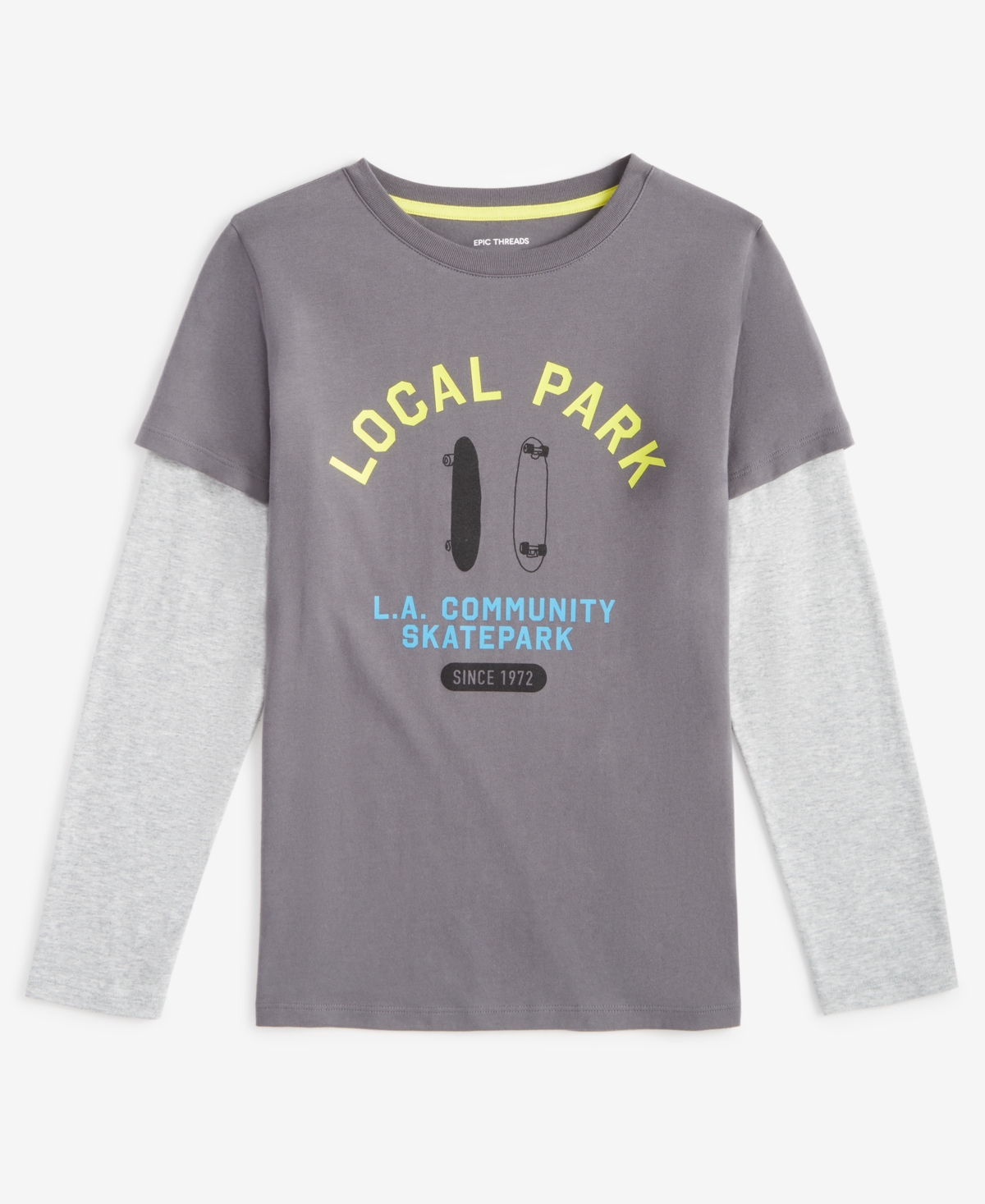 Macy's Epic Threads Little & Big Boys Layered-look Local Park Graphic T-shirt, Exclusively At  In Dry Titani