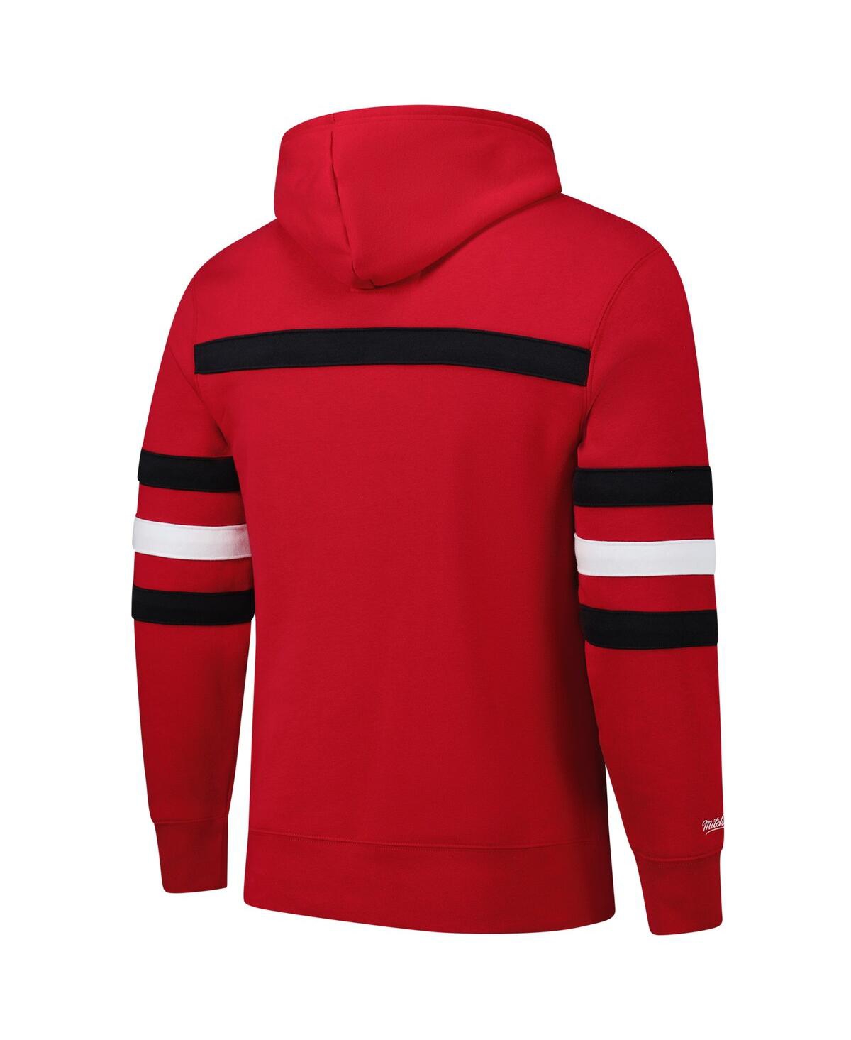Mitchell & Ness Men's Scarlet San Francisco 49ers Vintage Logo Head Coach Fleece Pullover Hoodie In Scarlet