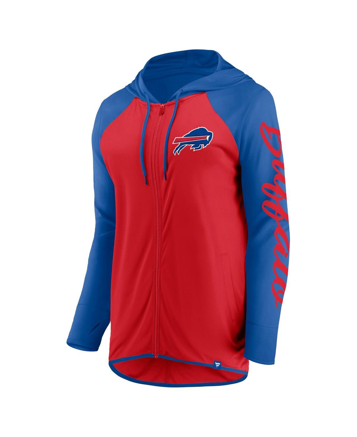 Fanatics Women's Red/royal Buffalo Bills Script Full-zip Hoodie In Red,royal