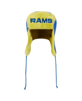 Men's Royal Los Angeles Rams Helmet Head Trapper Knit Hat