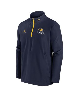 Men's Navy Michigan Wolverines Sideline Coaches Quarter-Zip Jacket