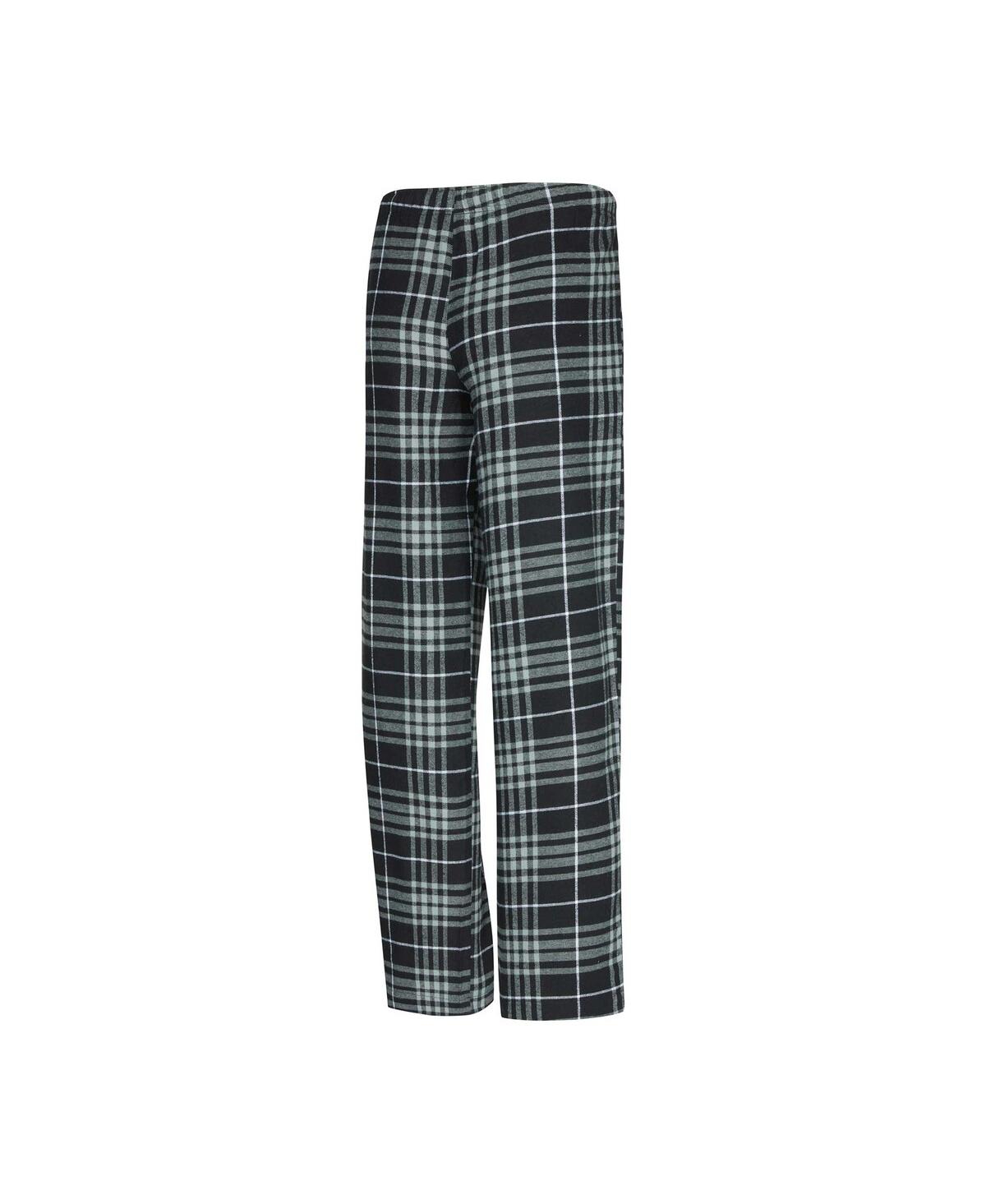 Concepts Sport Women's Las Vegas Raiders Vector T-shirt Flannel Pants Sleep Set In Black,gray