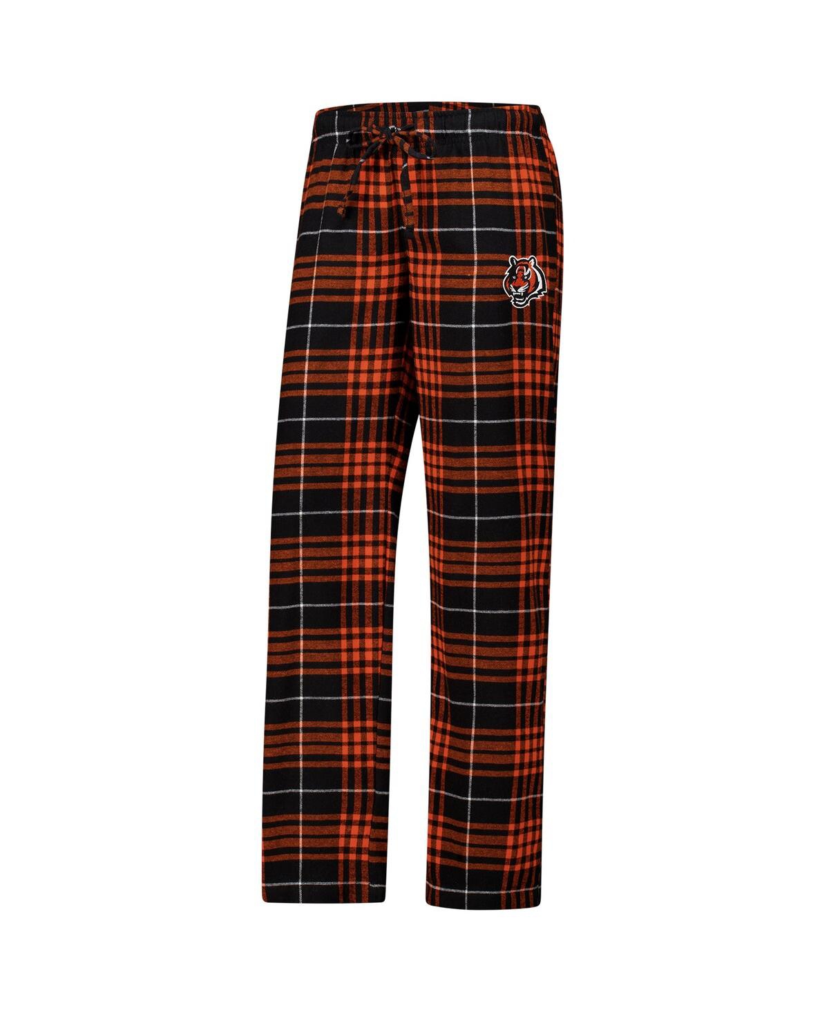 Concepts Sport Women's Cincinnati Bengals Vector T-shirt Flannel Pants Sleep Set In Black,orange