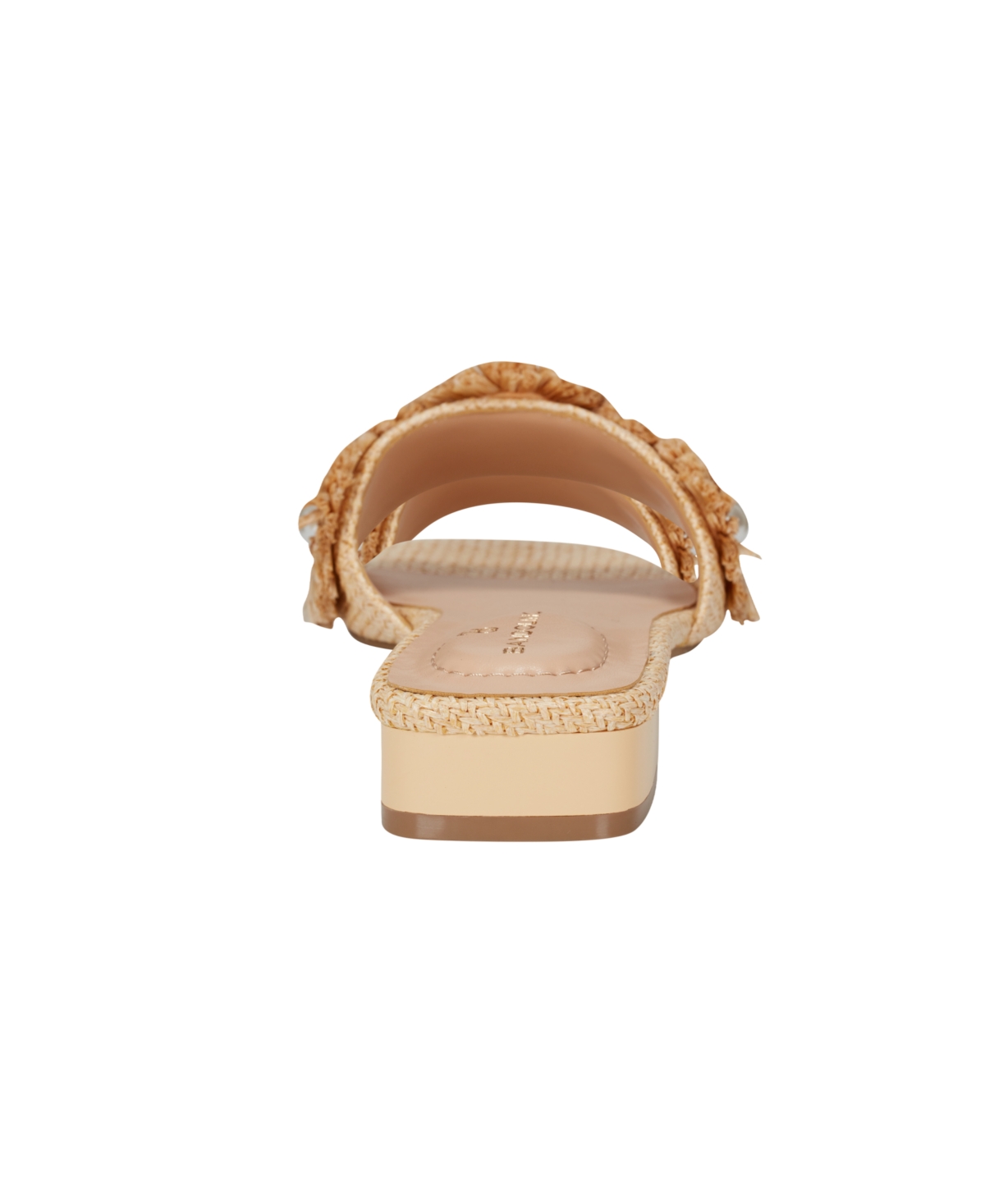 Shop Bandolino Women's Marcell Flower Raffia Flat Slide Sandals In Light Natural