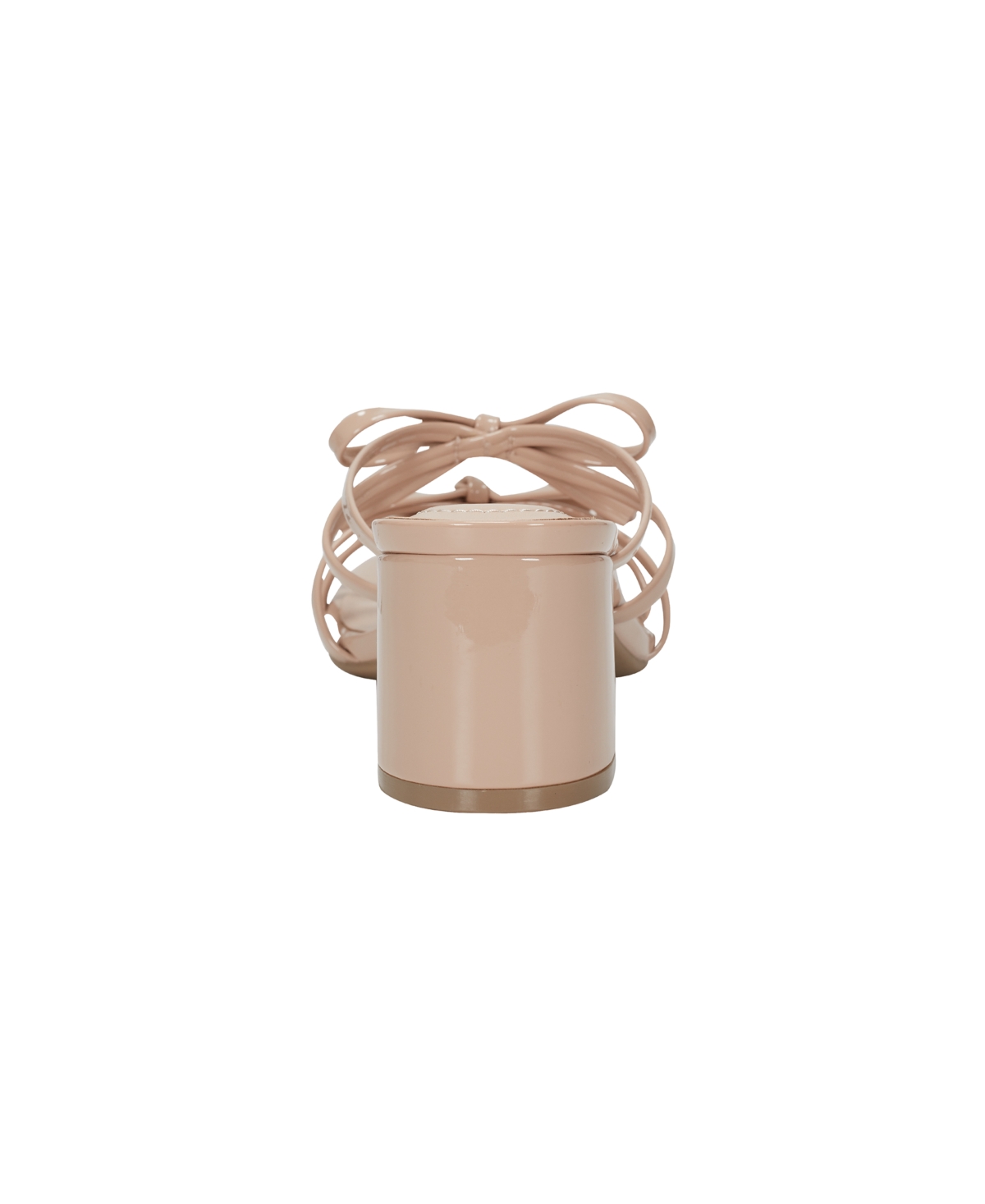 Bandolino Margil Block Heel Bow Sandal In Light Natural Patent