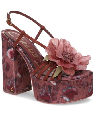 Siena Flower Platform Dress Sandals