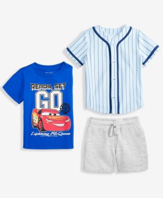 Epic Threads Babies' Toddler Boys Lightning Mcqueen T Shirt Baseball Jersey Top Fleece Shorts Exclusively At Macys