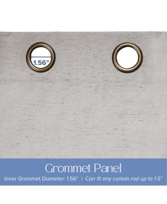 Linen Blend Total Blackout Grommet Curtains Pair, 52"X108"