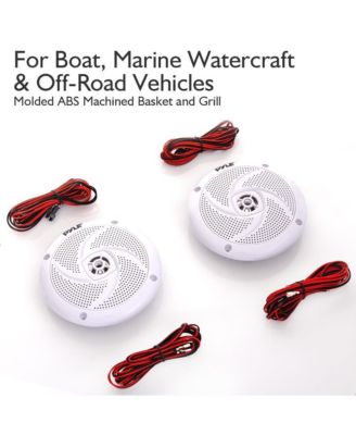 6.5'' Low-Profile Marine Speakers with LED Lights, 240W, White